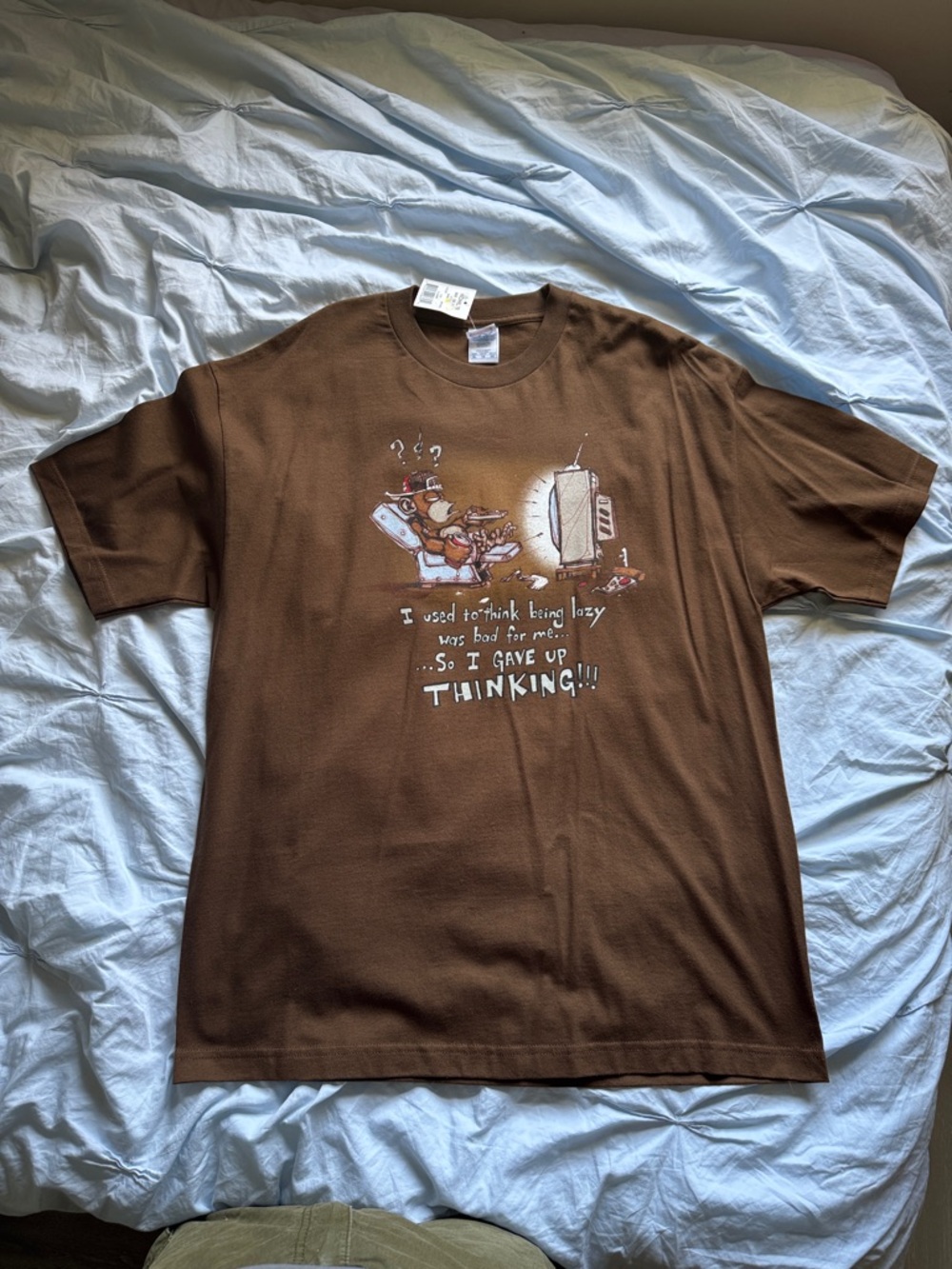 Brown Graphic Men’s T-Shirt - 'I Gave Up Thinking'